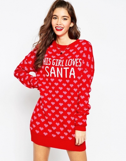 'This Girl Loves Santa' Jumper Dress