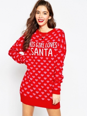 'This Girl Loves Santa' Jumper Dress